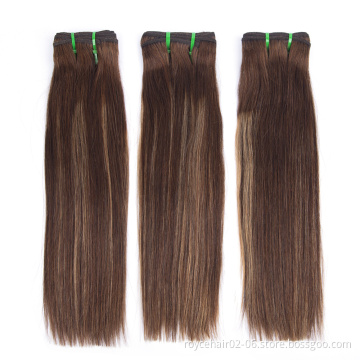 Royce  Piano Color Human Hair Weave,P4/27 Colored Mixed Color Hair Weft Super Double Drawn Hair Extensions